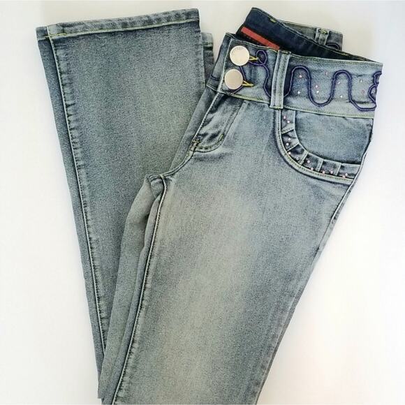 NWT Kalilai Embellished Stitching Jeans Bootcut Size 28 - Picture 4 of 5